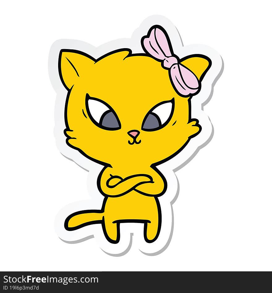 Sticker Of A Cartoon Cat