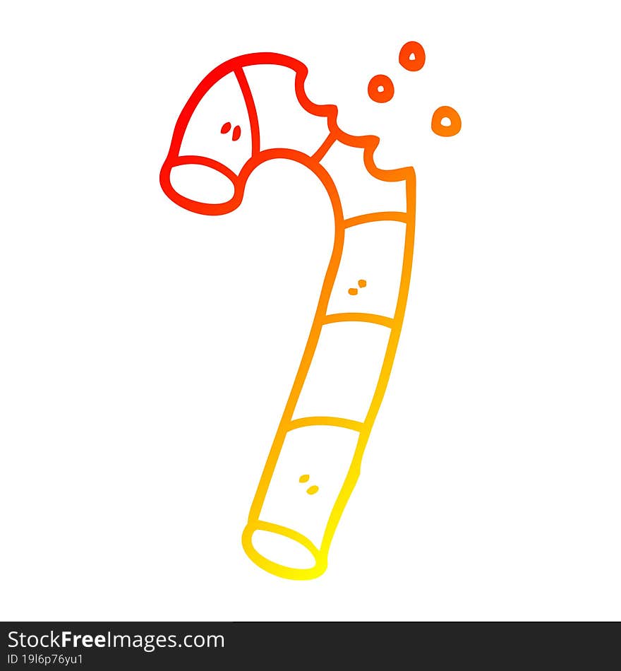 Warm Gradient Line Drawing Cartoon Pink Candy Cane