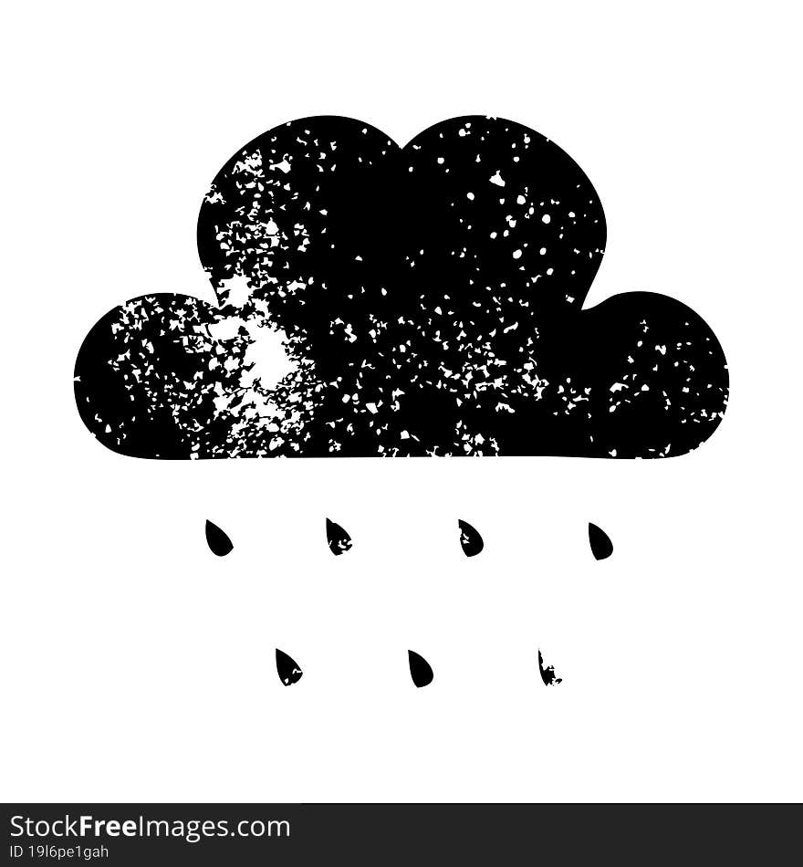 Distressed Symbol Rain Cloud