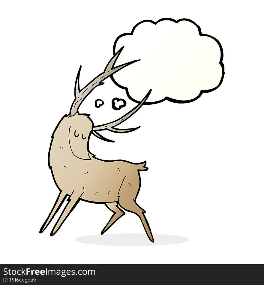 cartoon stag with thought bubble