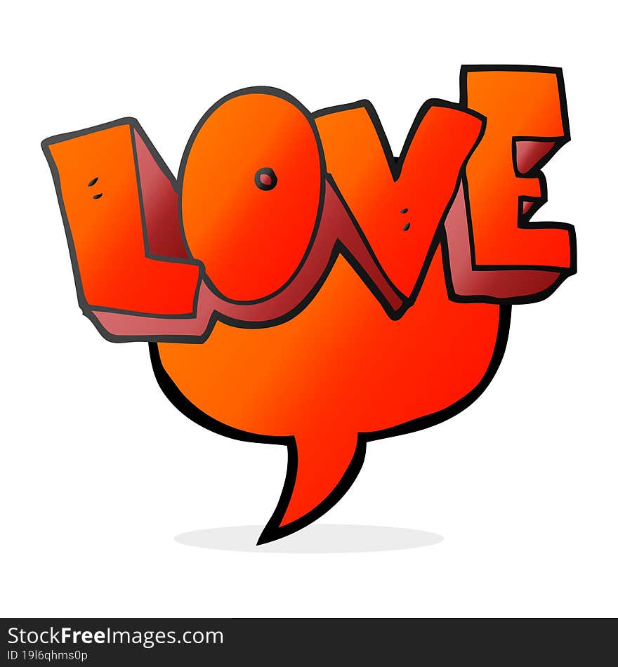 speech bubble cartoon love symbol