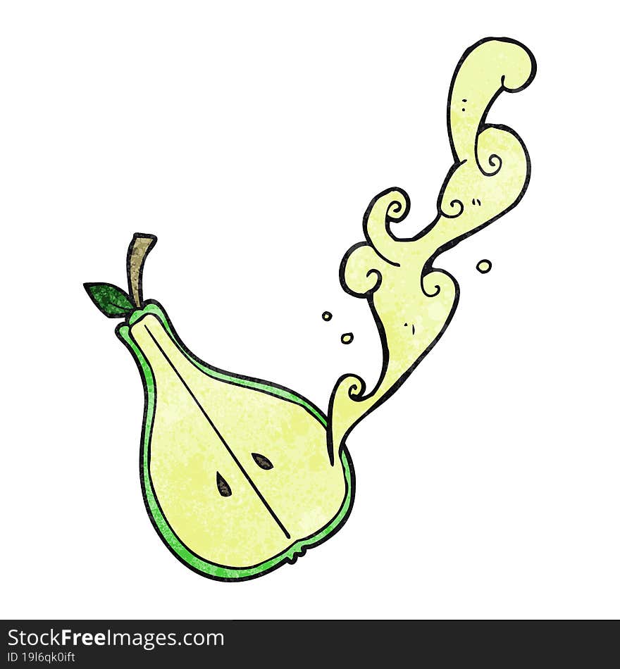 freehand drawn texture cartoon half pear