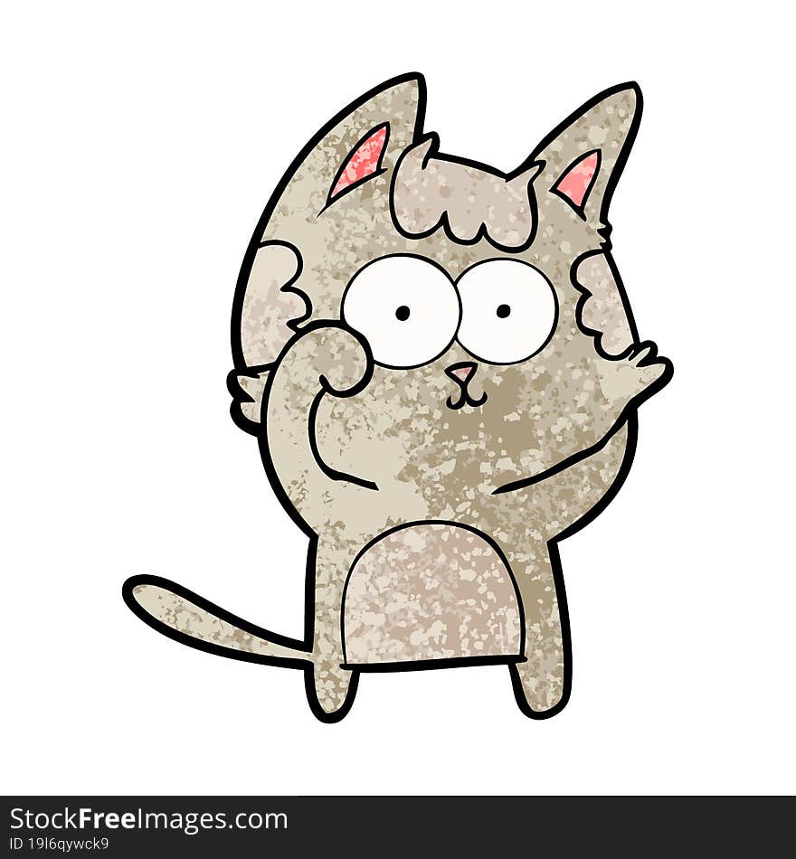 happy cartoon cat. happy cartoon cat