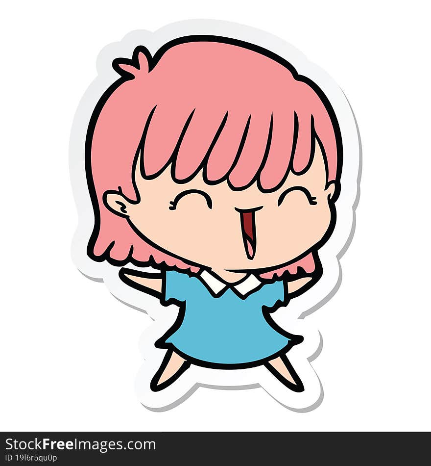 sticker of a cartoon woman