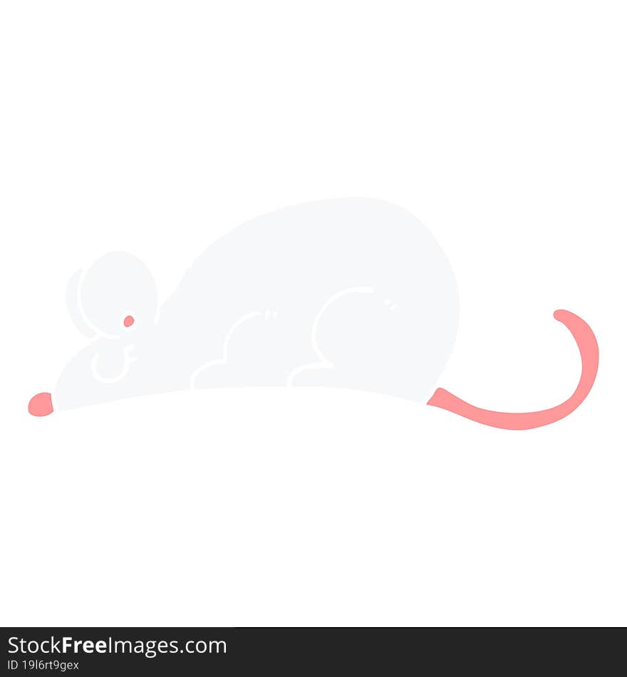 flat color illustration cartoon rat