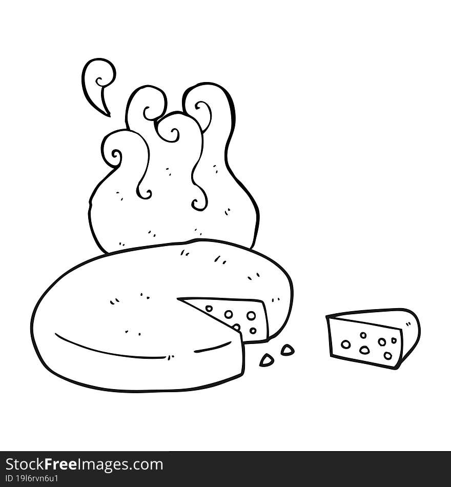 black and white cartoon cheese