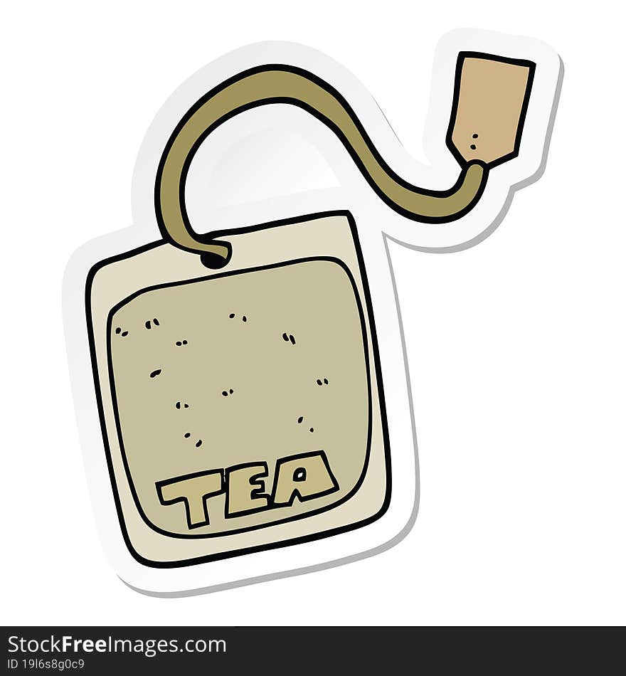 sticker of a cartoon tea bag