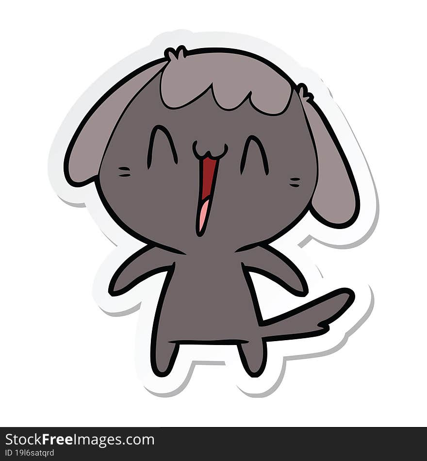 sticker of a cute cartoon dog