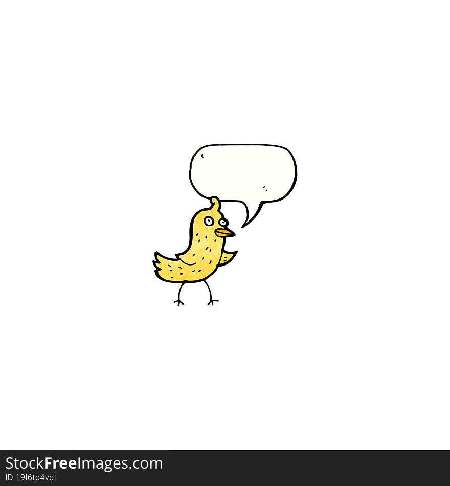 cartoon bird with speech bubble