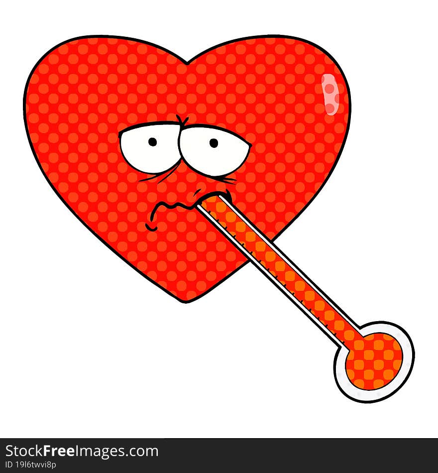 cartoon love sick heart. cartoon love sick heart