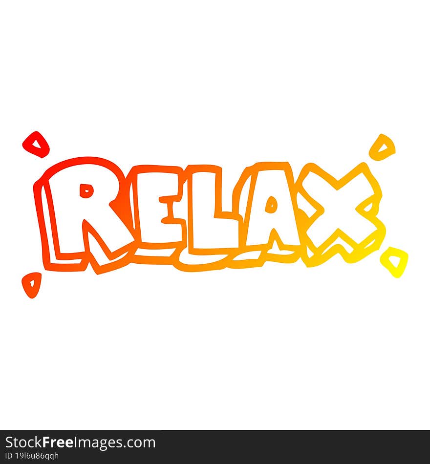 Warm Gradient Line Drawing Cartoon Relax Symbol