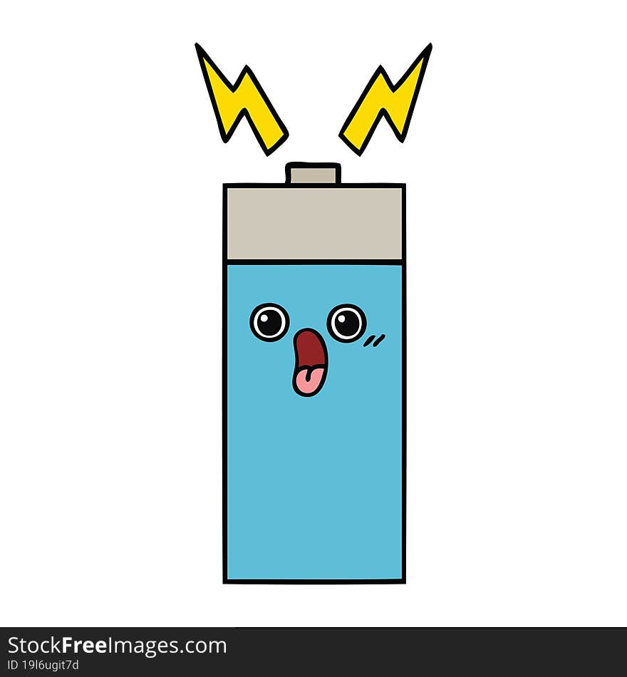 cute cartoon of a battery. cute cartoon of a battery