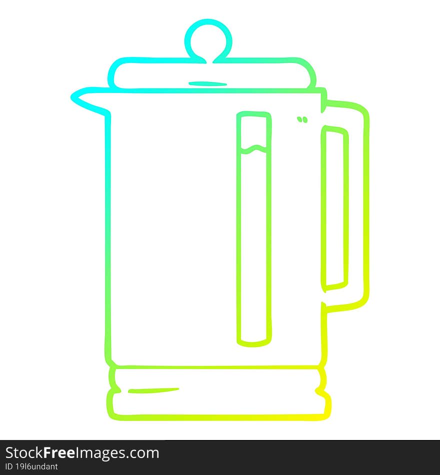 cold gradient line drawing cartoon electric kettle