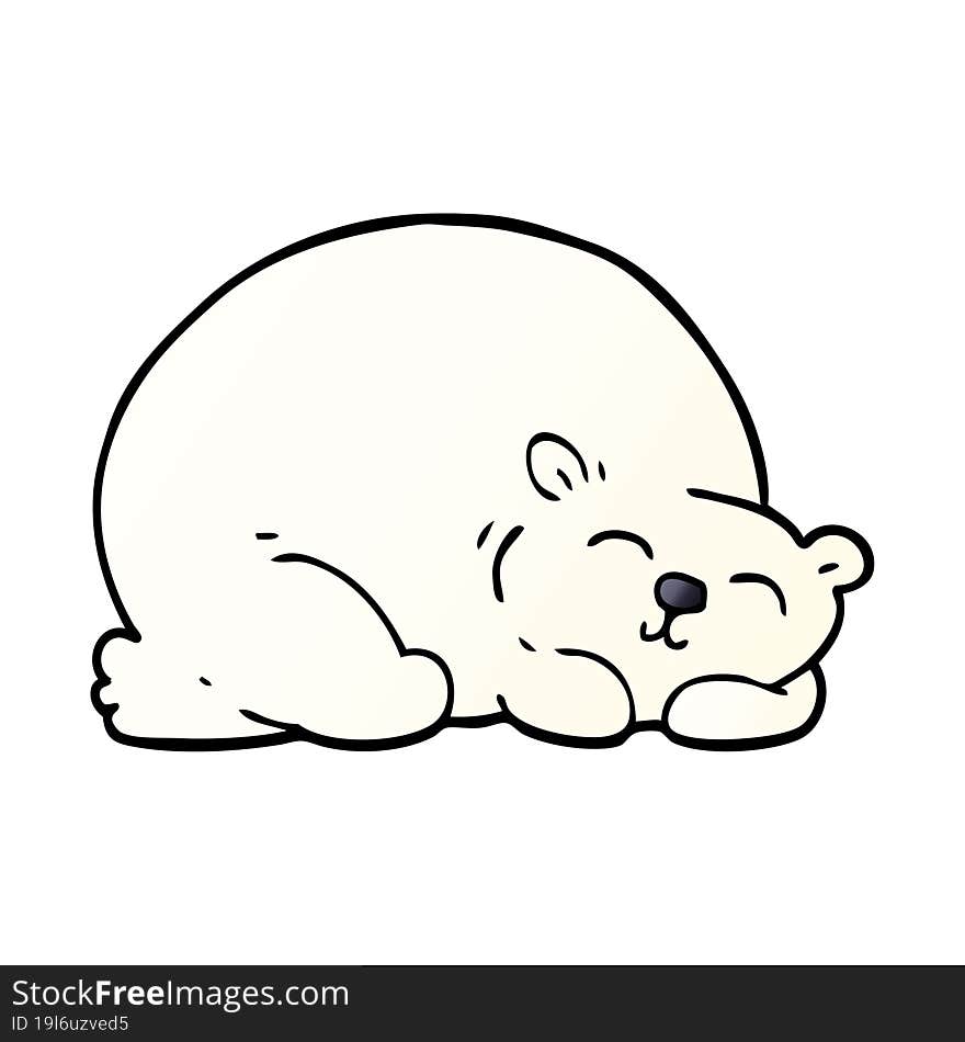 cartoon doodle happy polar bear sleeping