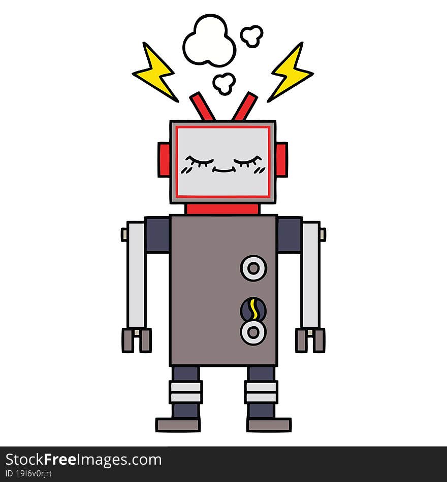 cute cartoon dancing robot