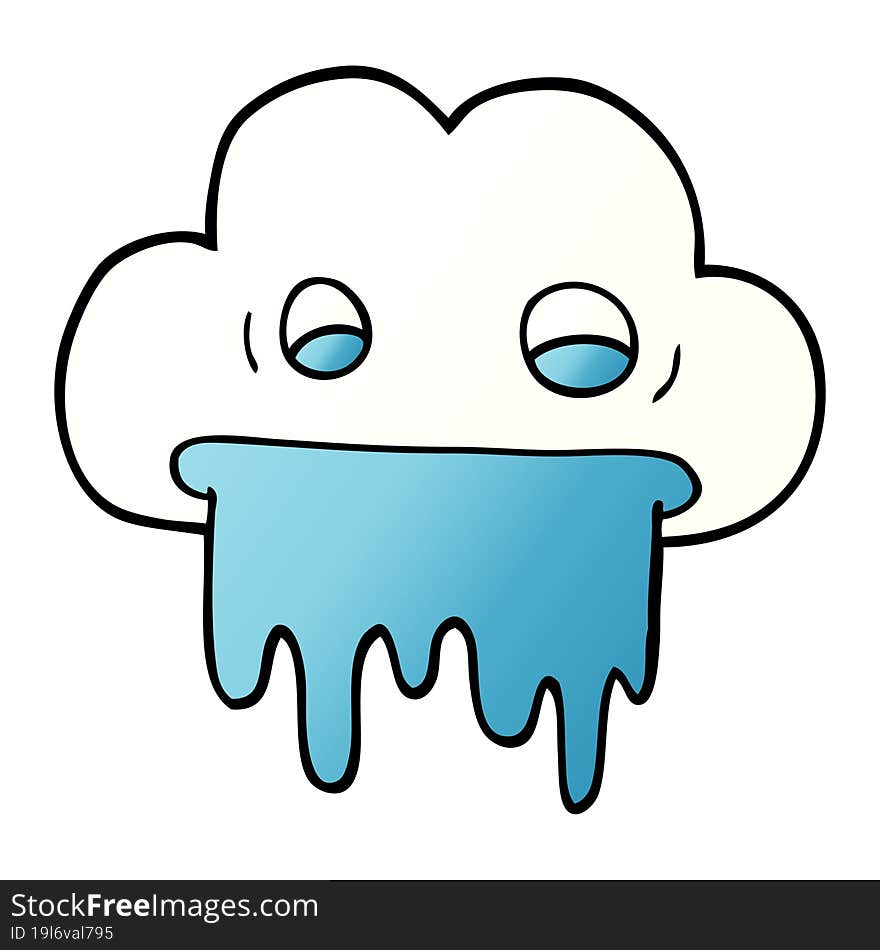 cartoon doodle rain cloud