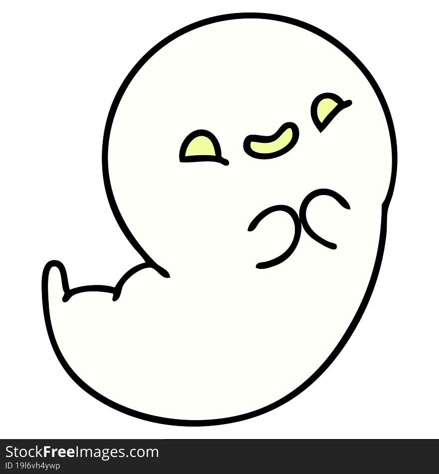 cartoon of a happy halloween ghost