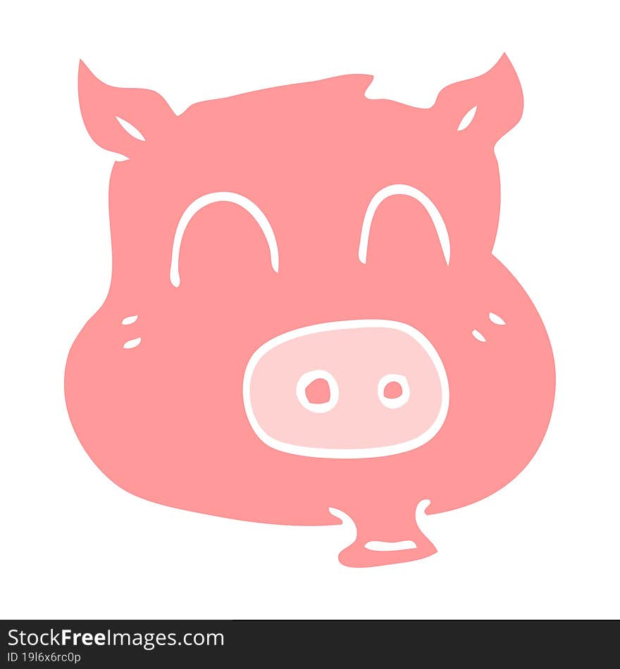 flat color illustration of pig. flat color illustration of pig