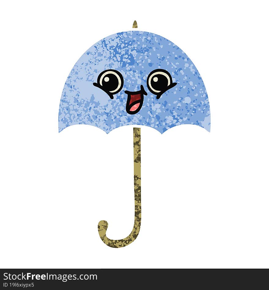 retro illustration style cartoon umbrella