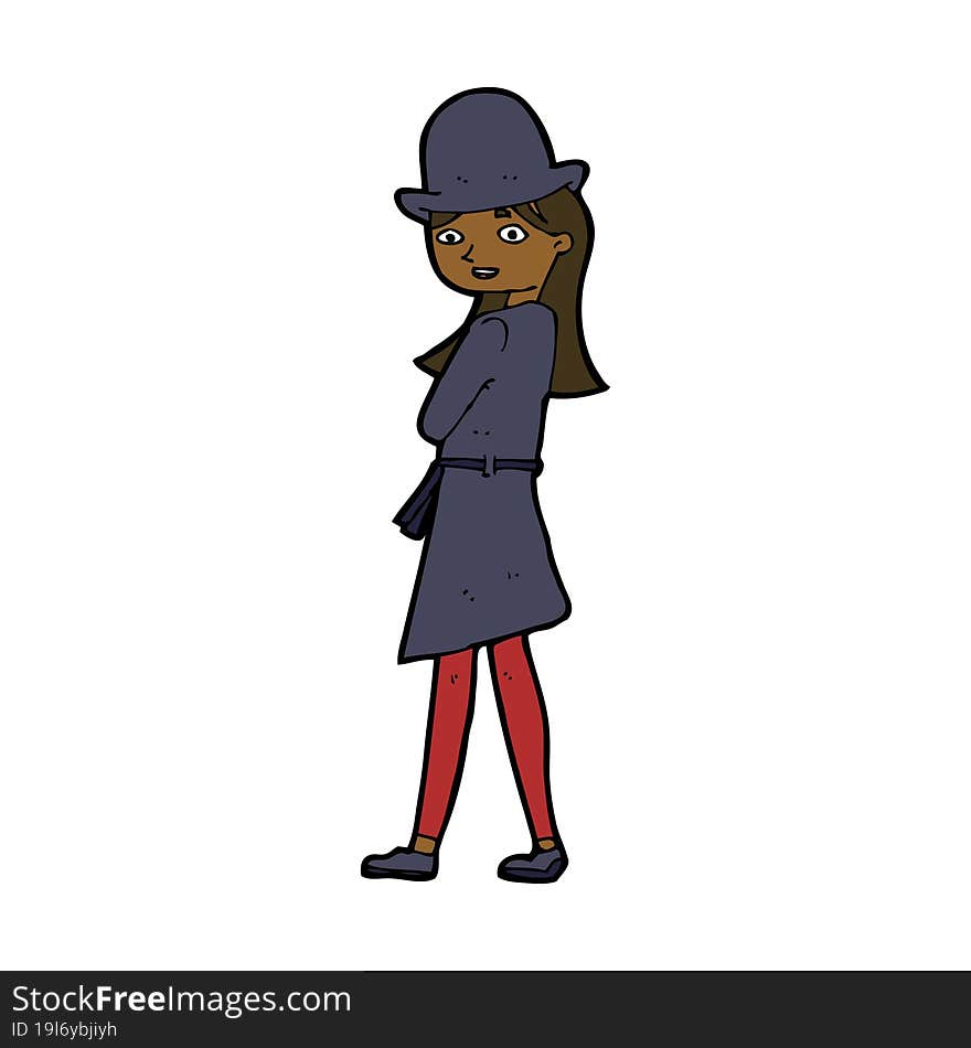 Cartoon Female Spy