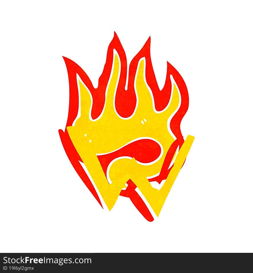 cartoon flaming letter