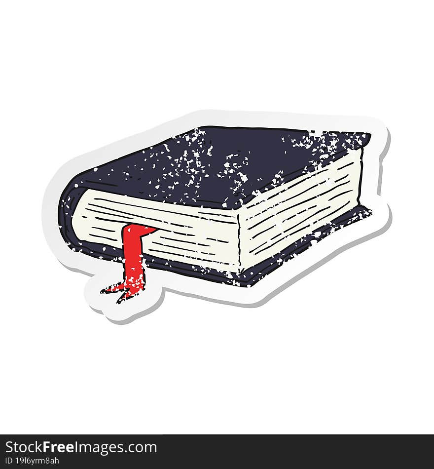 retro distressed sticker of a cartoon thick book