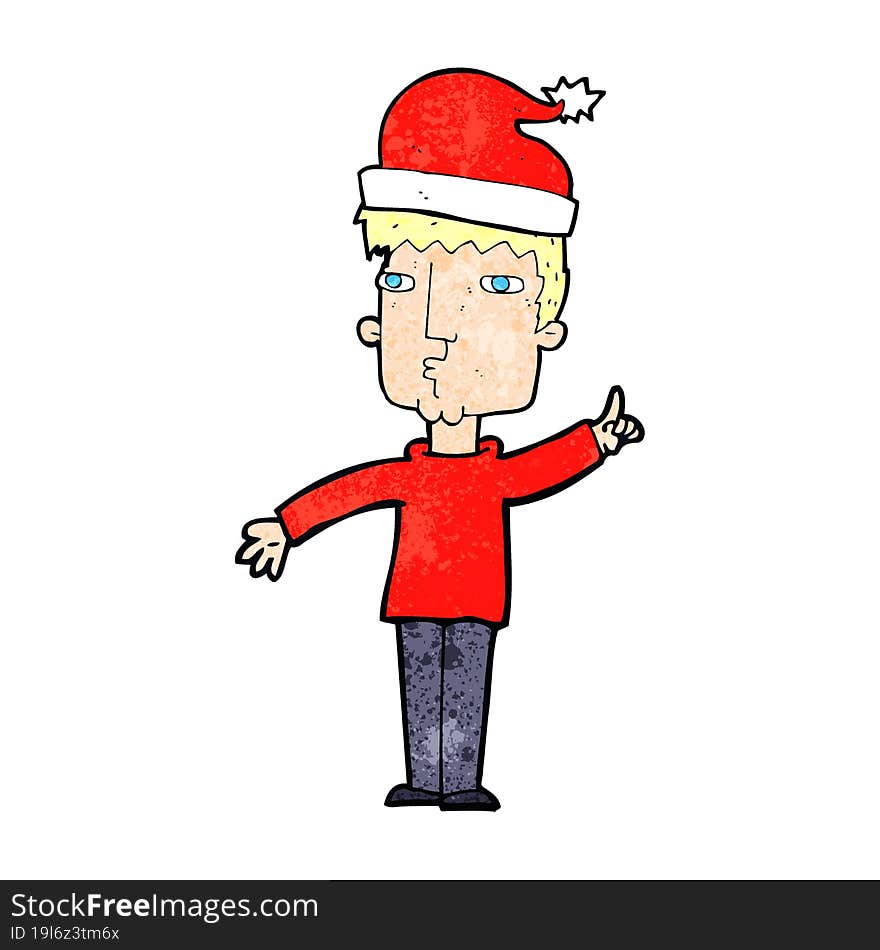 cartoon man getting ready for christmas. cartoon man getting ready for christmas