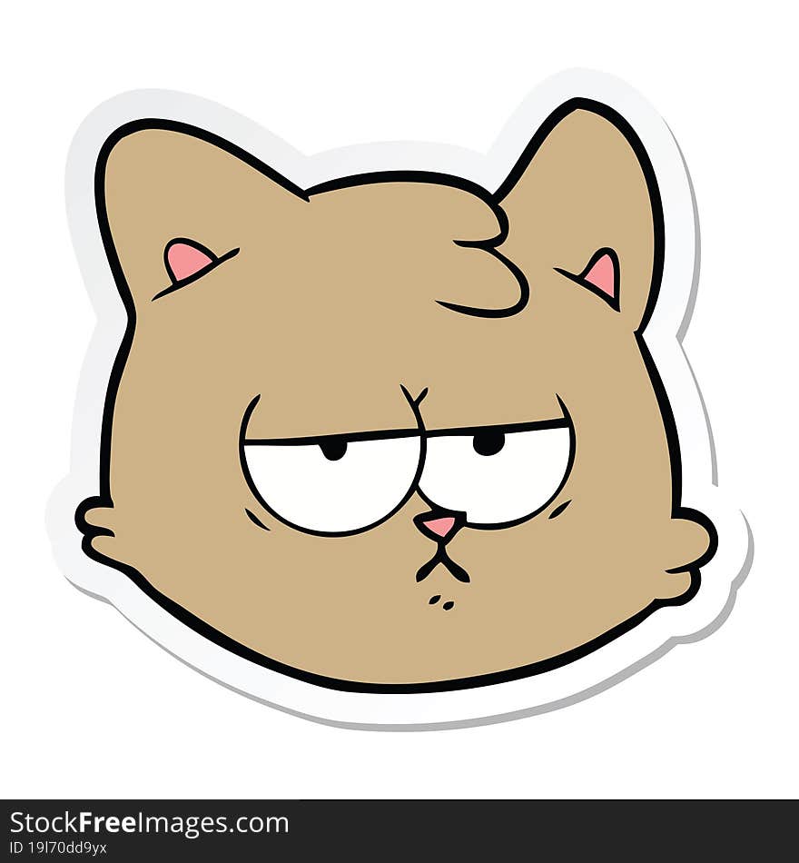 sticker of a cartoon cat face