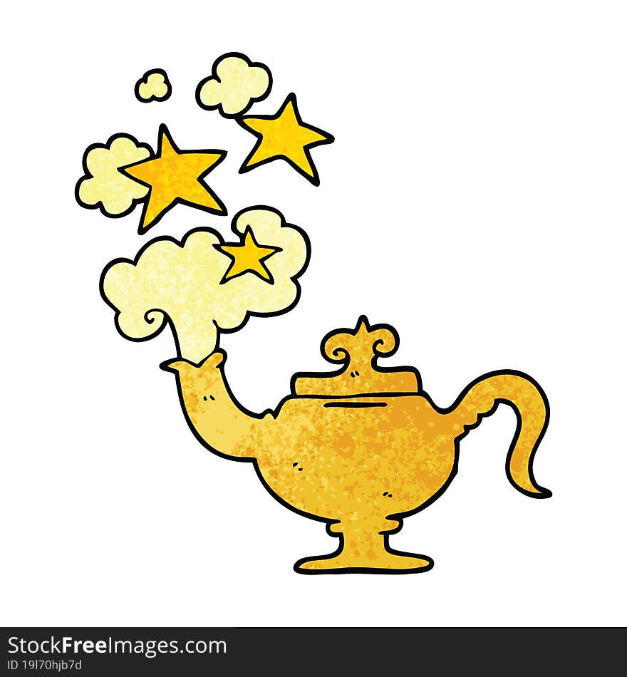 cartoon doodle magic lamp