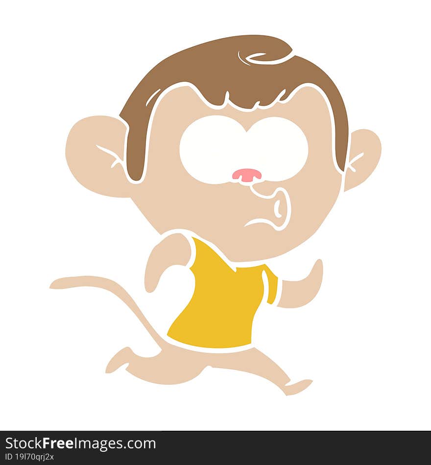 Flat Color Style Cartoon Hooting Monkey