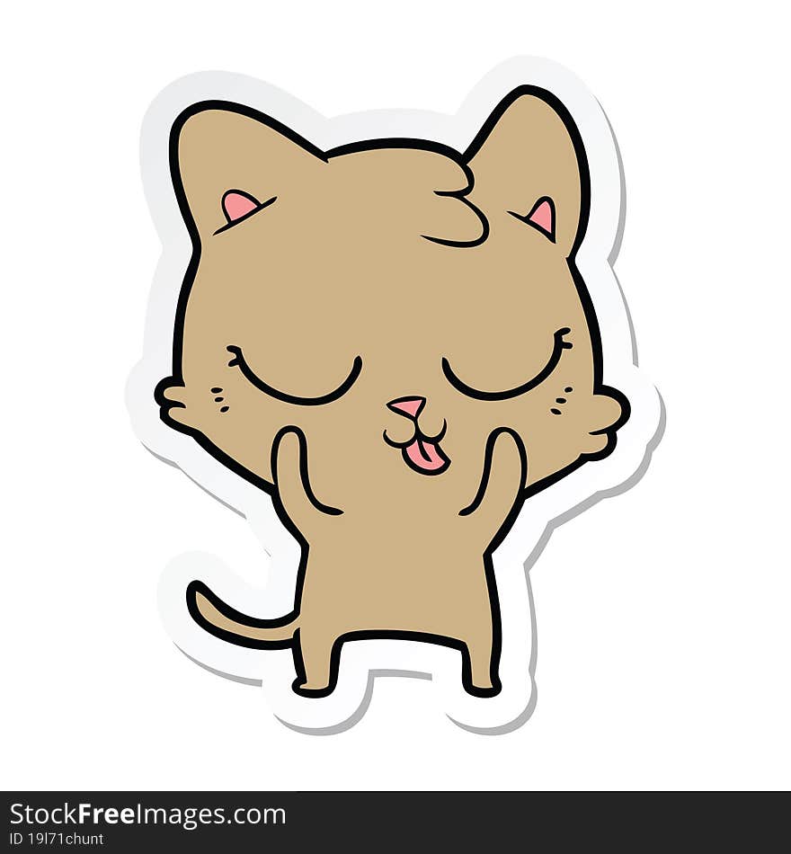 sticker of a cartoon cat