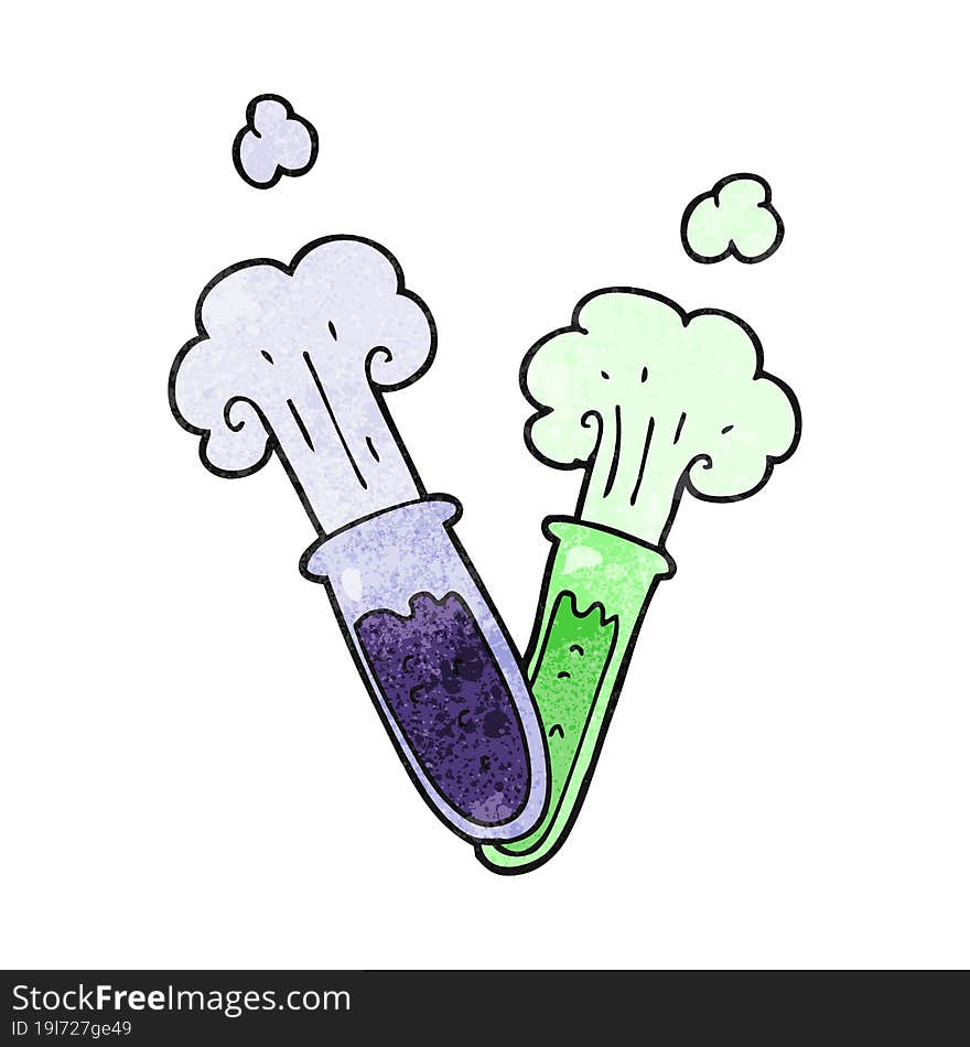 freehand textured cartoon chemical reaction