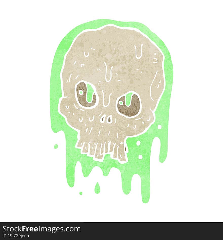 cartoon slimy skull