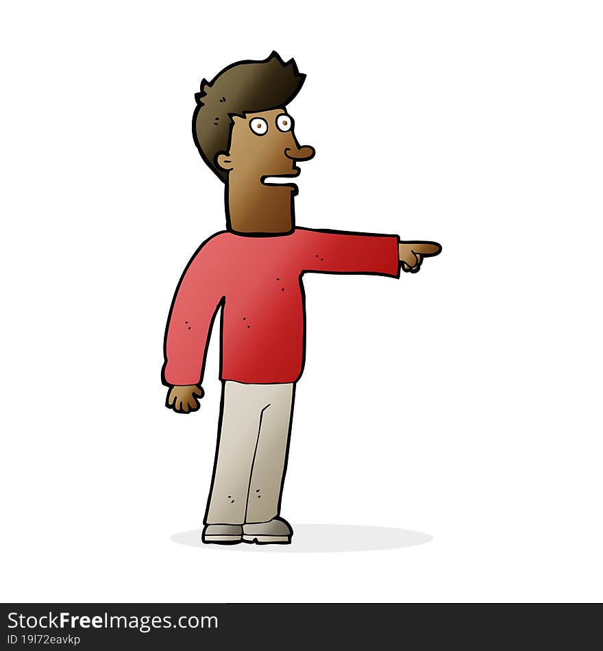 cartoon man pointing