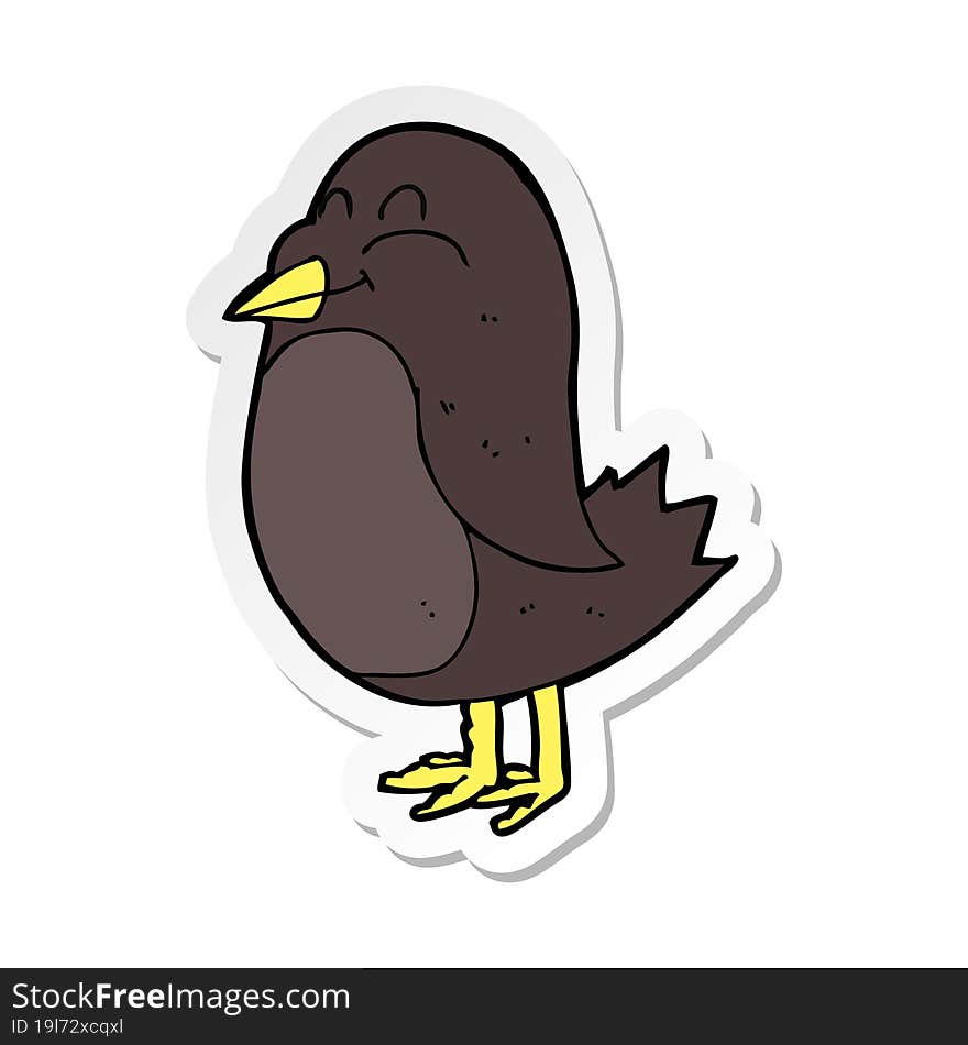 Sticker Of A Cartoon Bird