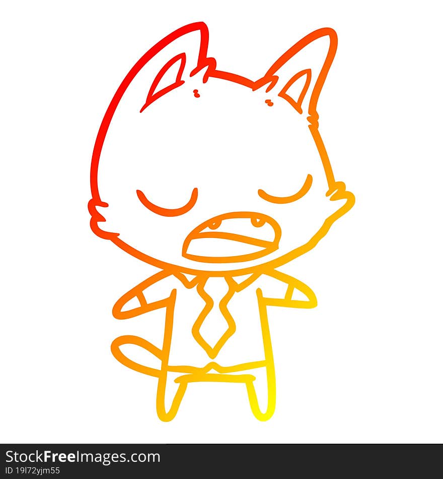 Warm Gradient Line Drawing Talking Cat Boss