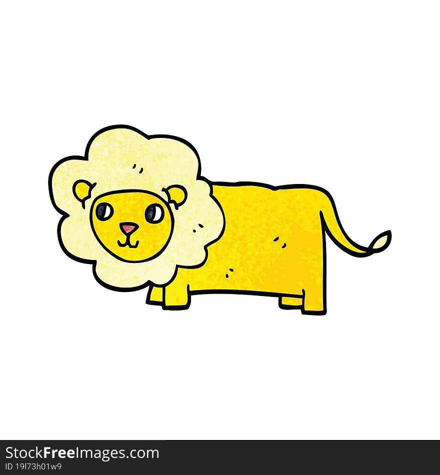 cartoon doodle happy lion