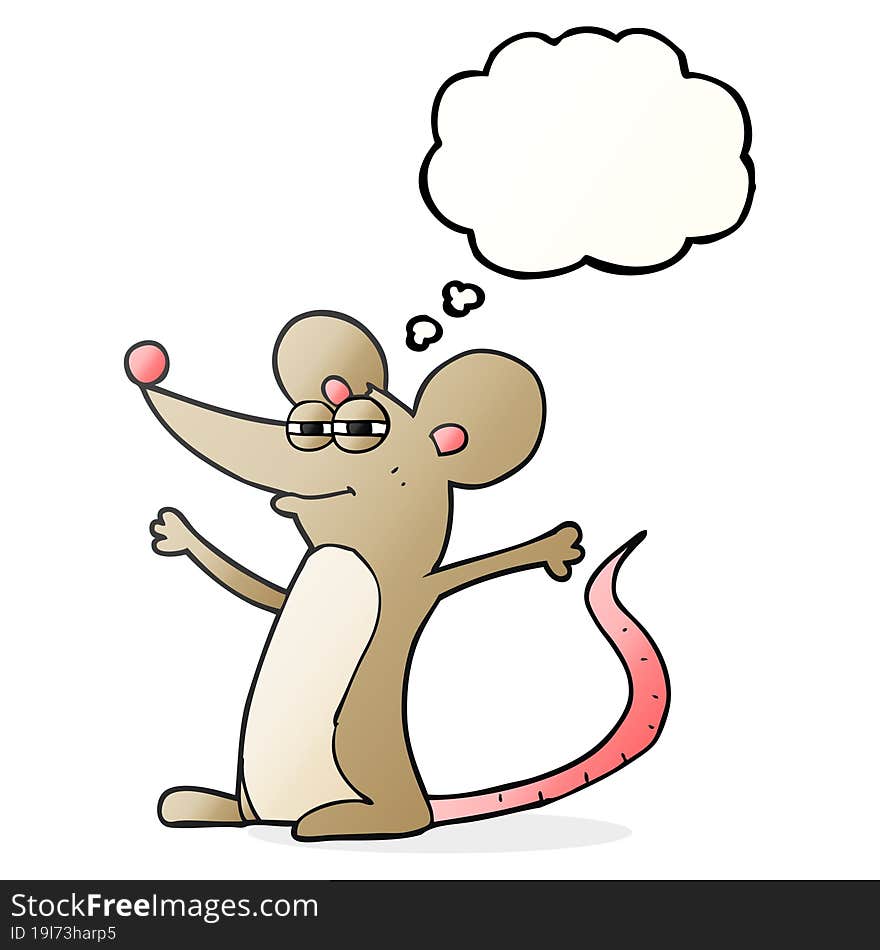 freehand drawn thought bubble cartoon mouse