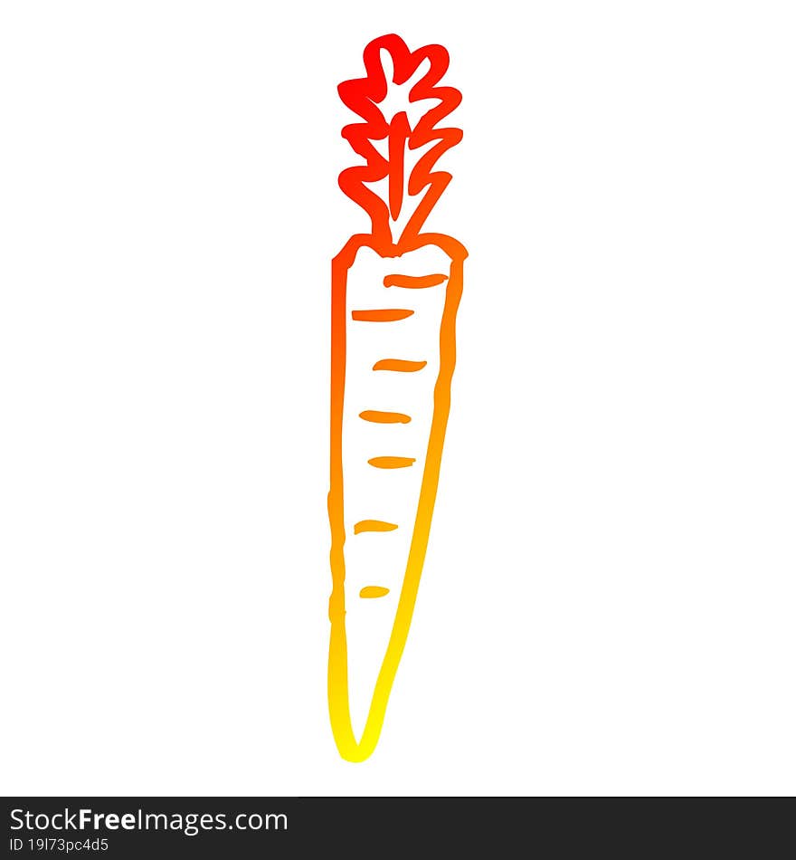 Warm Gradient Line Drawing Cartoon Yellow Carrot