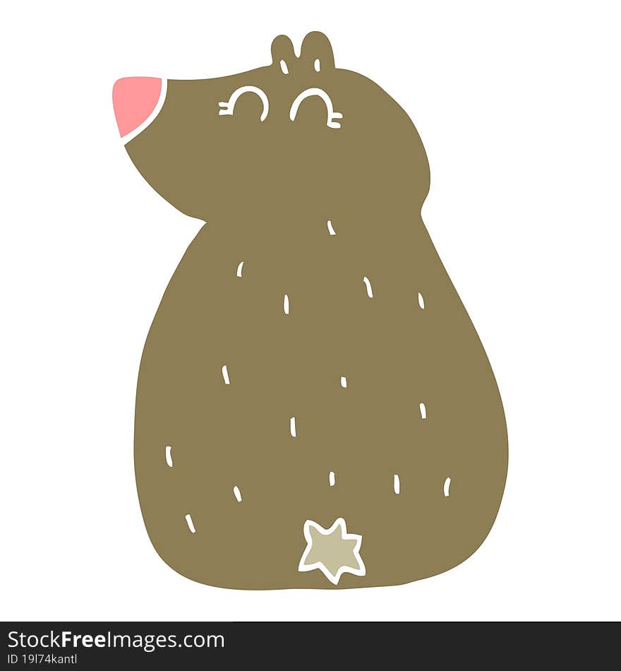 Cute Flat Color Style Cartoon Bear