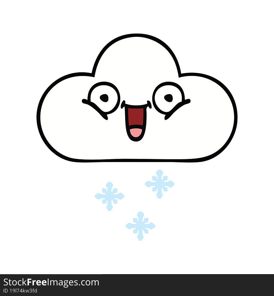 cute cartoon of a snow cloud. cute cartoon of a snow cloud