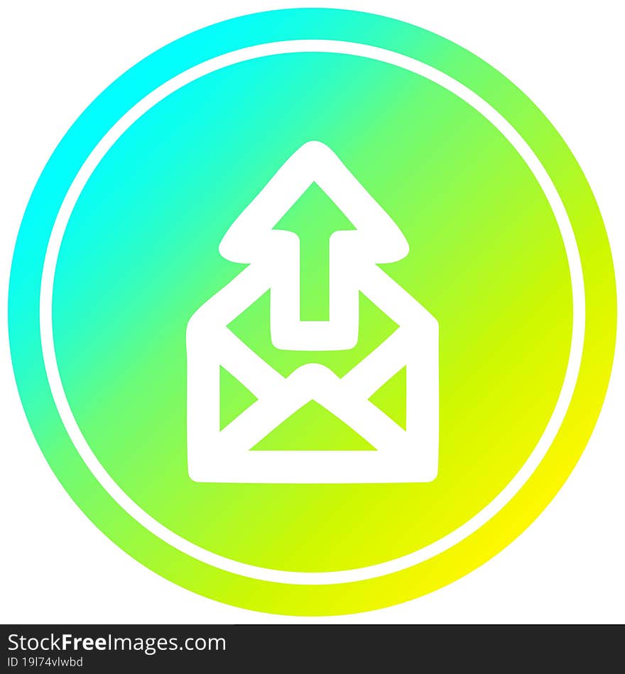 send email circular icon with cool gradient finish. send email circular icon with cool gradient finish