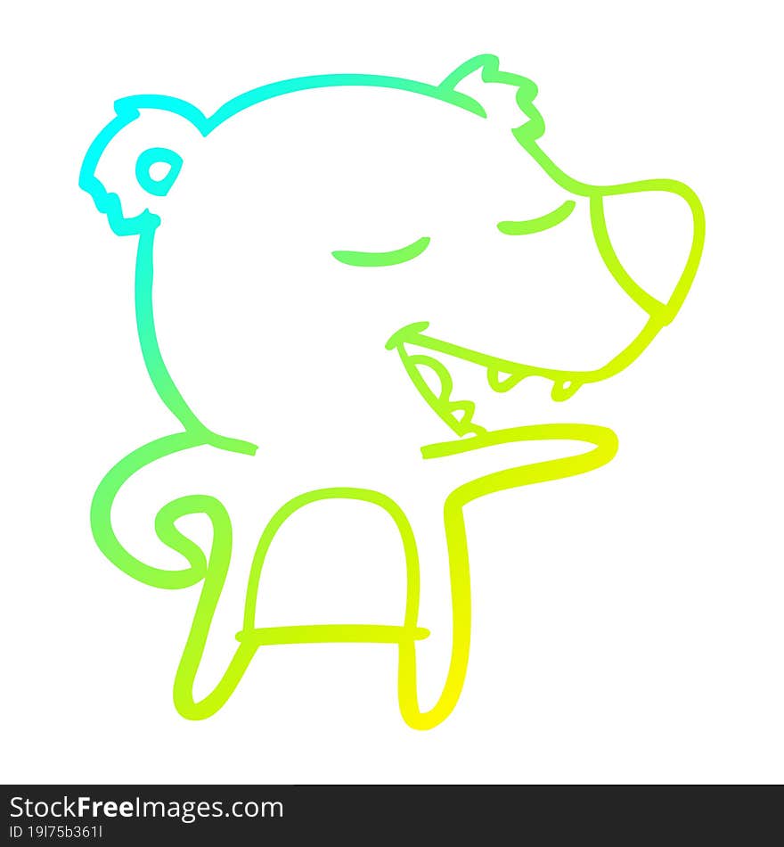 cold gradient line drawing cartoon polar bear