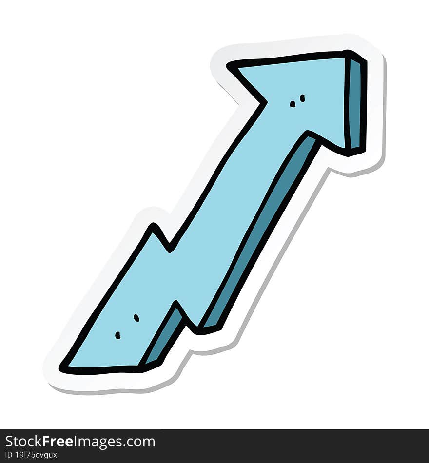 sticker of a cartoon positive growth arrow