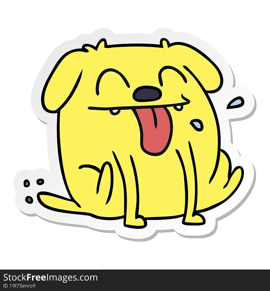 sticker cartoon of cute kawaii dog