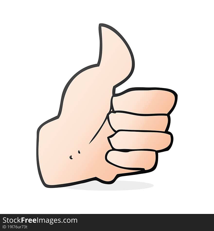 freehand drawn cartoon thumbs up symbol