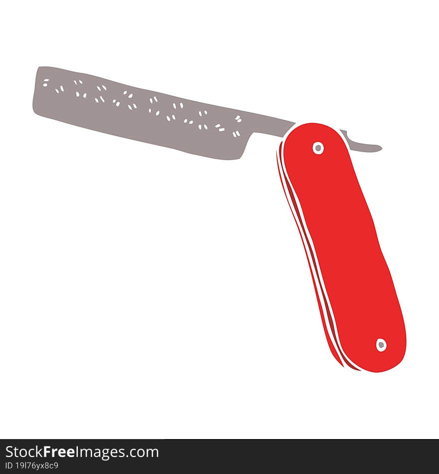 cartoon doodle cut throat razor