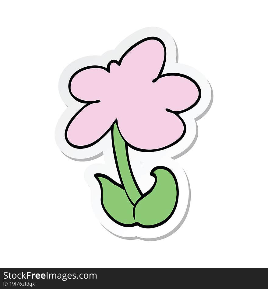 Sticker Of A Cute Cartoon Flower