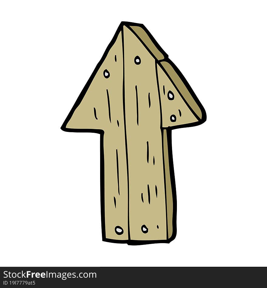 Cartoon Wooden Direction Arrow