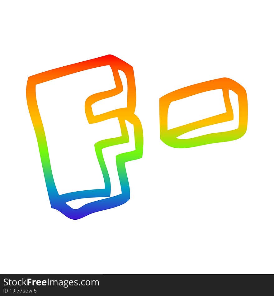 rainbow gradient line drawing cartoon letter grades